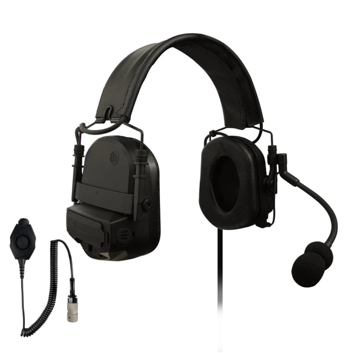 PolTact V2 Tactical Comms Helmet Headset w/ Active Hearing Protection -  Harris/Thales/Tri- PRC, Falcon Series, MBITR Series, (U229/U329 Connector)