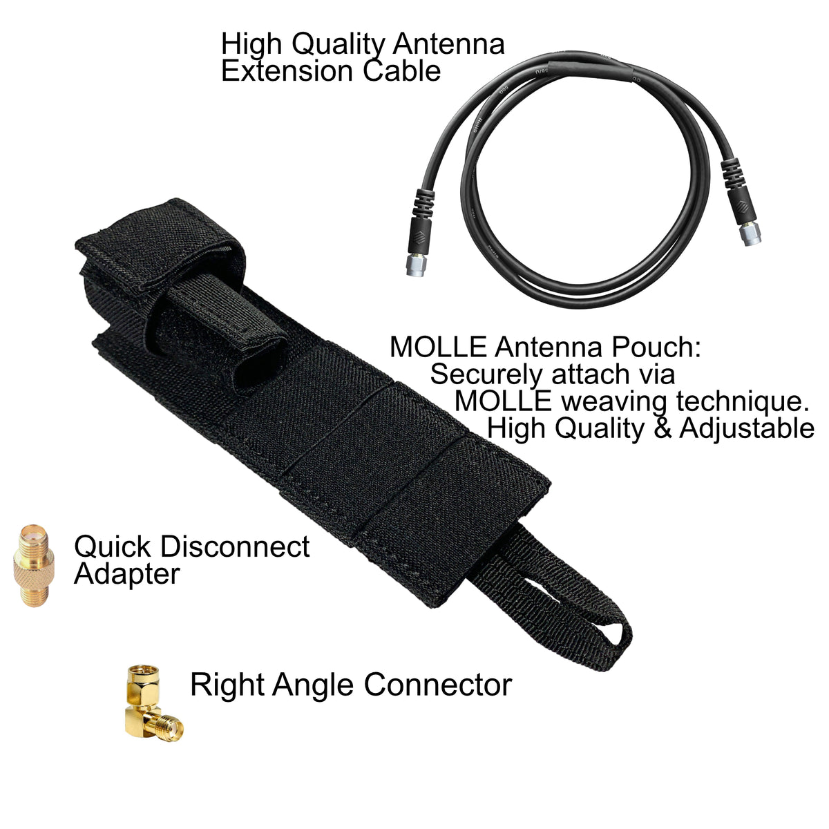 Tactical Antenna Relocation Kit(Black, Tan, or Green) - Harris/Tait TP3000,  TP3300, TP3350, & TP3500