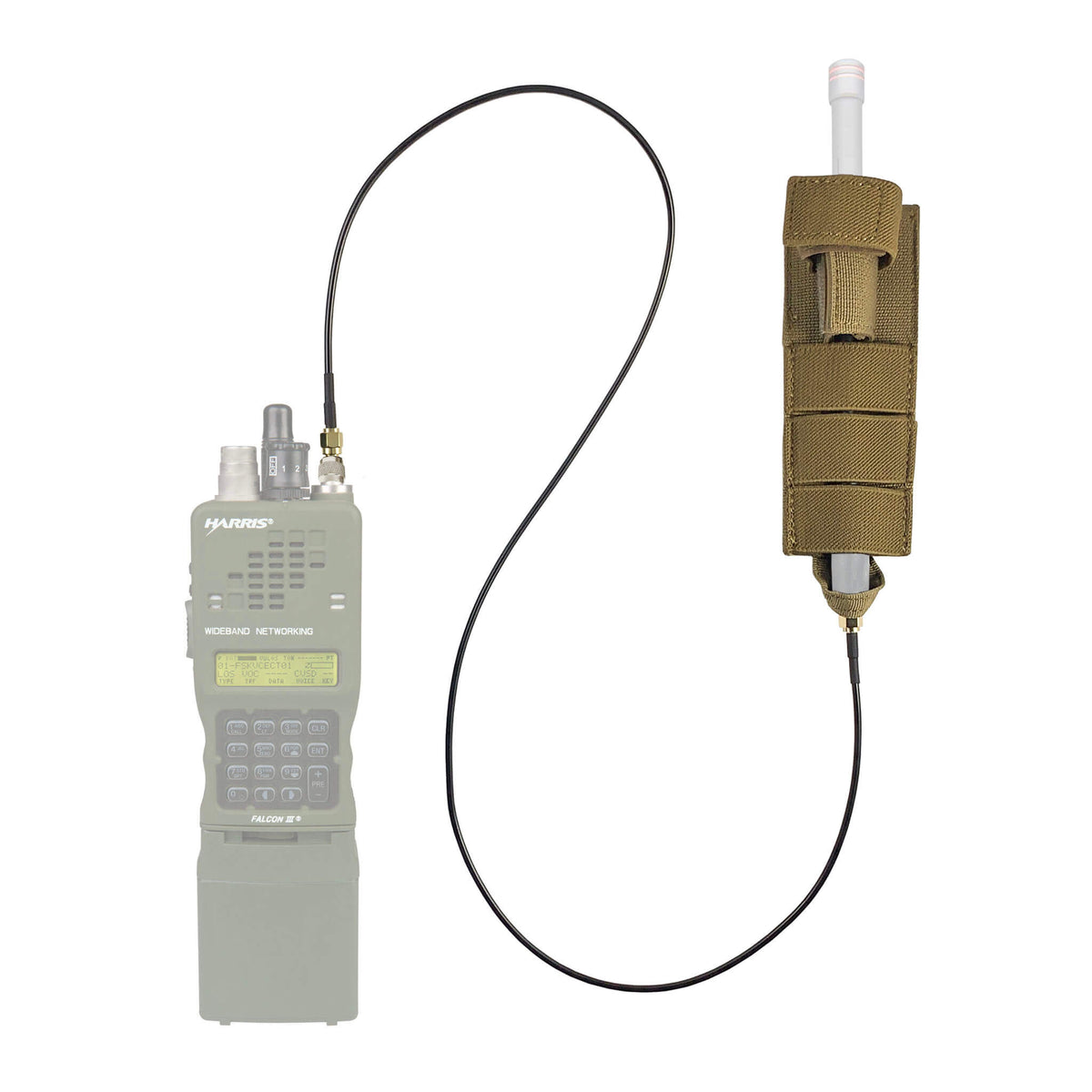 Tactical Antenna Relocation Kit(Black, Tan, or Green) - Military Radios:  Harris, Thales, Tri, PRC, Falcon Series, MBITR Series