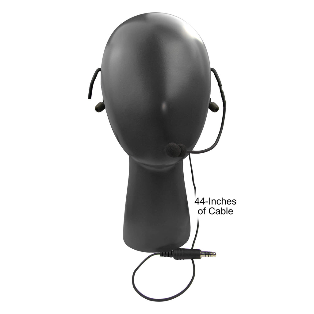 This lightweight headset comes with Peltor/civilian wiring, includes ear fins, features an adjustable rear strap, and has a total cable length of 44-inches Comm Gear Supply CGS