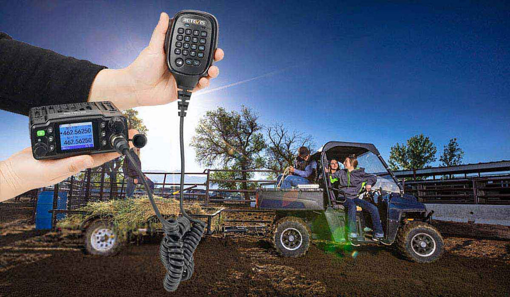 P/N: RB86: The Retevis RB86 20W Waterproof NOAA GMRS Mobile Radio features a vibrant, colorful LCD display and a comprehensive keypad. It boasts IP67 certification for water and dust resistance, making it an ideal two-way radio for tractors Comm Gear Supply