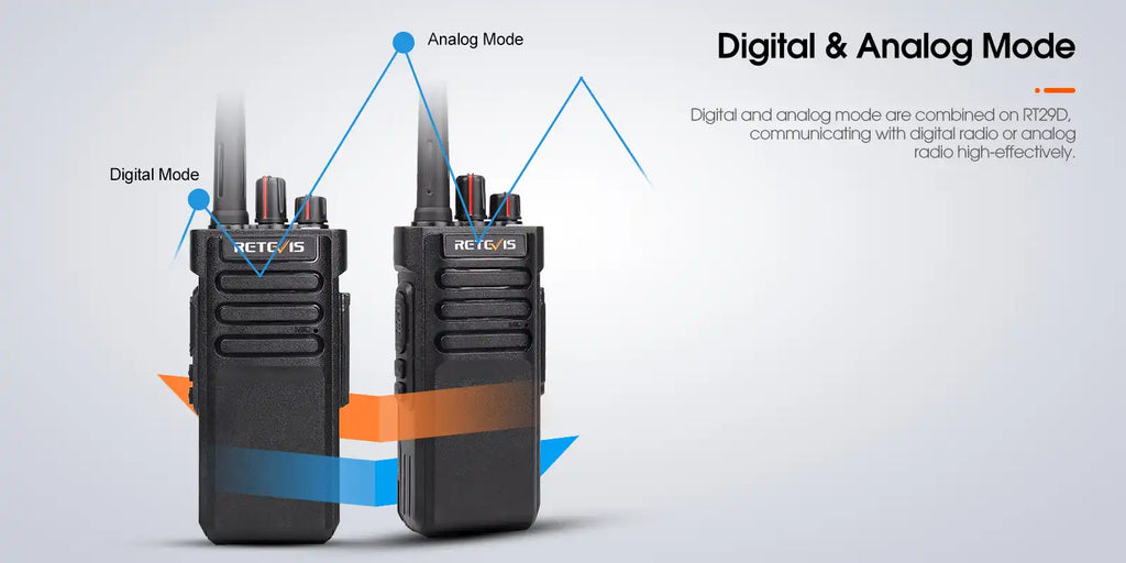 P/N: RT29D-BT: Retevis RT29D Waterproof Heavy Duty UHF Bluetooth DMR Portable Radio Comm Gear Supply