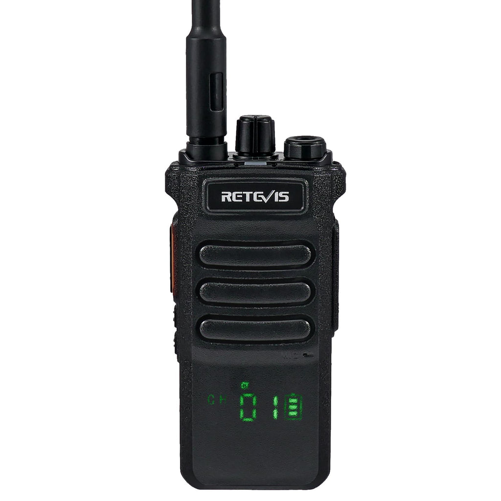 P/N: RT86: The Retevis RT86 is a powerful UHF Handheld Two-Way radio with a hidden display, providing crisp, clear audio and a long-lasting battery life for reliable communication. Comm Gear Supply CGS