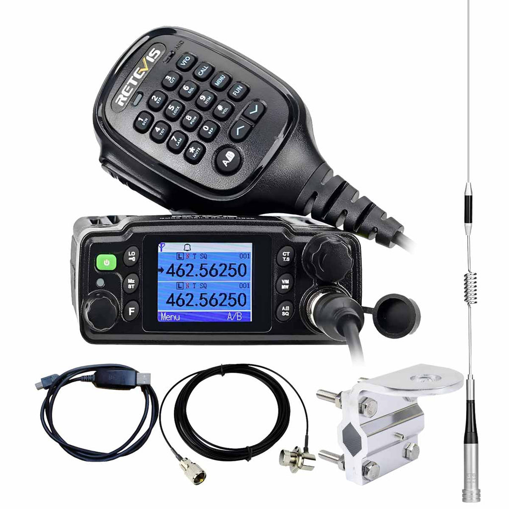 P/N: RB86: The Retevis RB86 20W Waterproof NOAA GMRS Mobile Radio features a vibrant, colorful LCD display and a comprehensive keypad. It boasts IP67 certification for water and dust resistance, making it an ideal two-way radio for tractors Comm Gear Supply