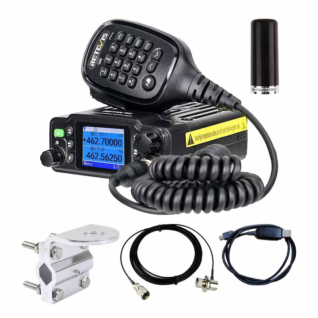 P/N: RB86: The Retevis RB86 20W Waterproof NOAA GMRS Mobile Radio features a vibrant, colorful LCD display and a comprehensive keypad. It boasts IP67 certification for water and dust resistance, making it an ideal two-way radio for tractors Comm Gear Supply