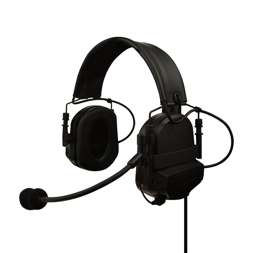 Tactical Radio Helmet Headset w/ Active Hearing Protection - PTH-V2-23 Material Comms PolTact Headset & Push To Talk(PTT) For Tactical Radio Headset w/ Active Hearing Protection - Motorola: XTS1500, XTS2500, XTS3000, XTS3500, XTS5000, HT1000, JT1000, MT2000, MTS2000, MTX838, MTX900, MTX8000, MTX9000, PR1500 Comm Gear