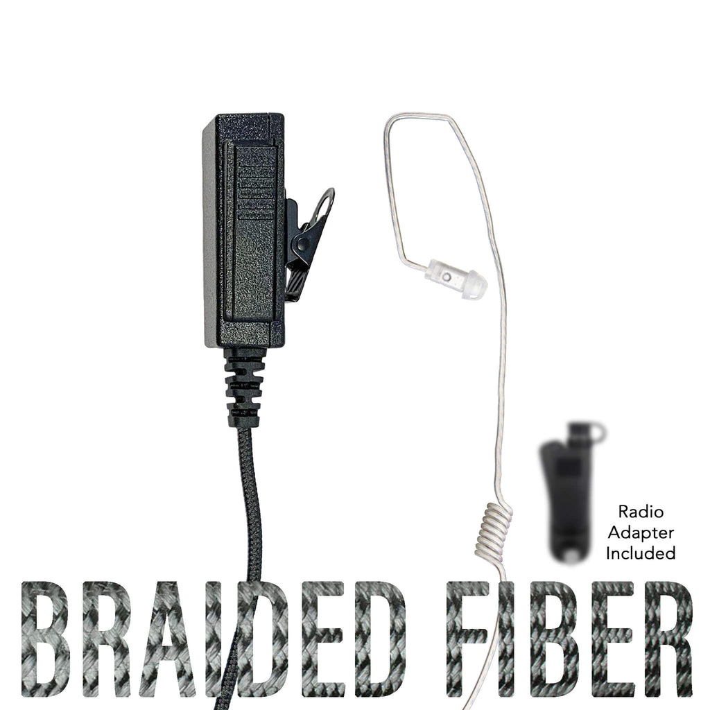 B2W-INV-TBD invisible series tactical 2 wire microphone kit braided fiber nylon cable Ultra Stealth 360 Flexo Radio tubeless Earpiece Kit - Motorola, Kenwood, Harris, M/A Com, Tait RO-360F-22-3.5: Ultra Stealth 360 Covert Whisper Covert Listen Only Earpiece EP1079SC A1 Micro Sound Tubeless Listen Only Earpiece/Tactical Radio Earpiece - 3.5mm,  Motorola, Kenwood, Icom, Relm 360 flexo Comm Gear Supply CGS earphone connection tubeless EP-MS1A-B material comms communications I-PE35 choice ptt n-ear