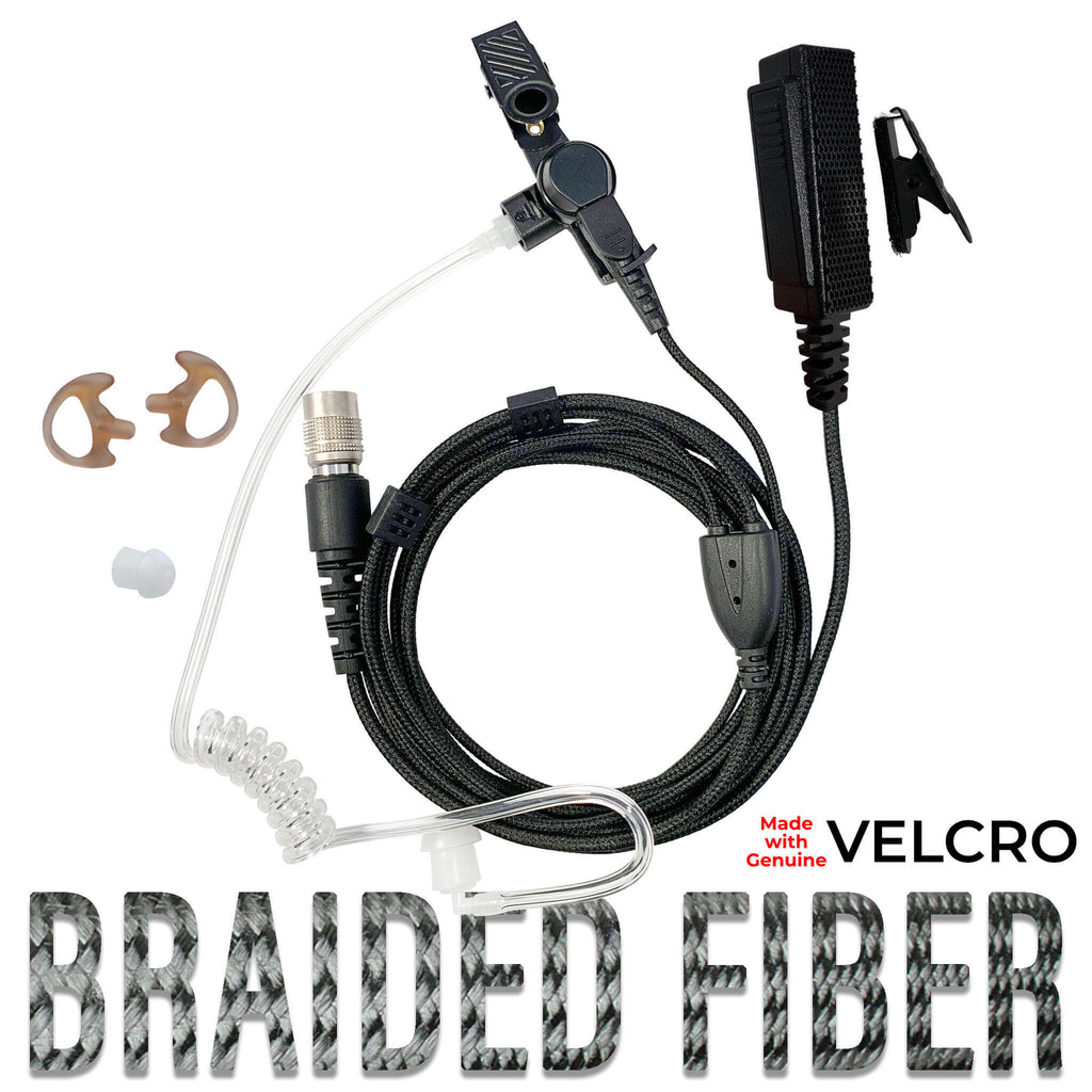 Velcro Tactical Mic & Earpiece Braided Fiber Kit - Replacement Kit, No Adapter Comm Gear Supply CGS B2W00SR-V