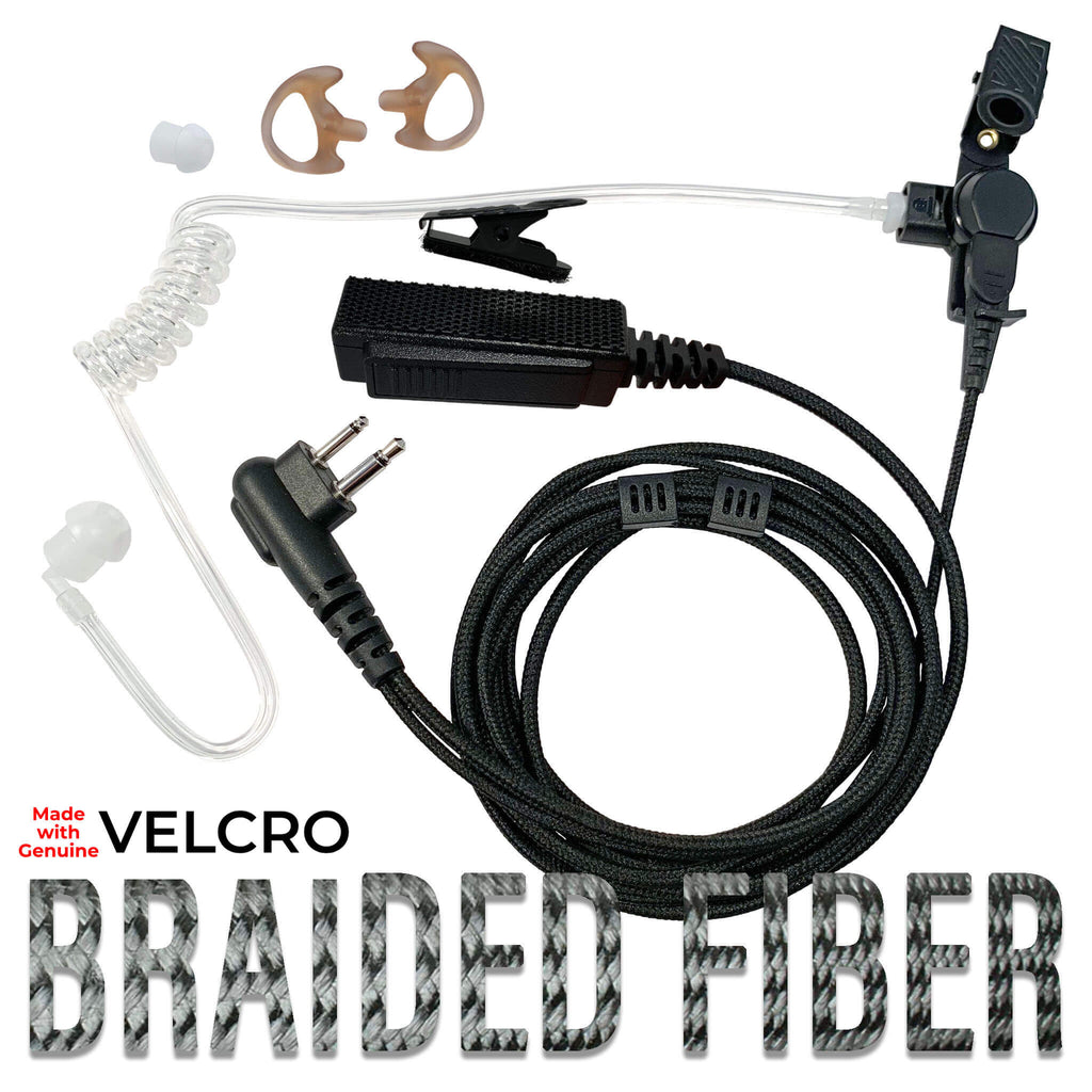 Tactical Mic & Earpiece Braided Fiber Kit - Fits: Motorola XTS2500 XTS3000 XT3500 XTS500, MT2000, MTS2000, HT1000, PR1500 & More  Edit alt text Comm Gear Supply CGS B2W03-V