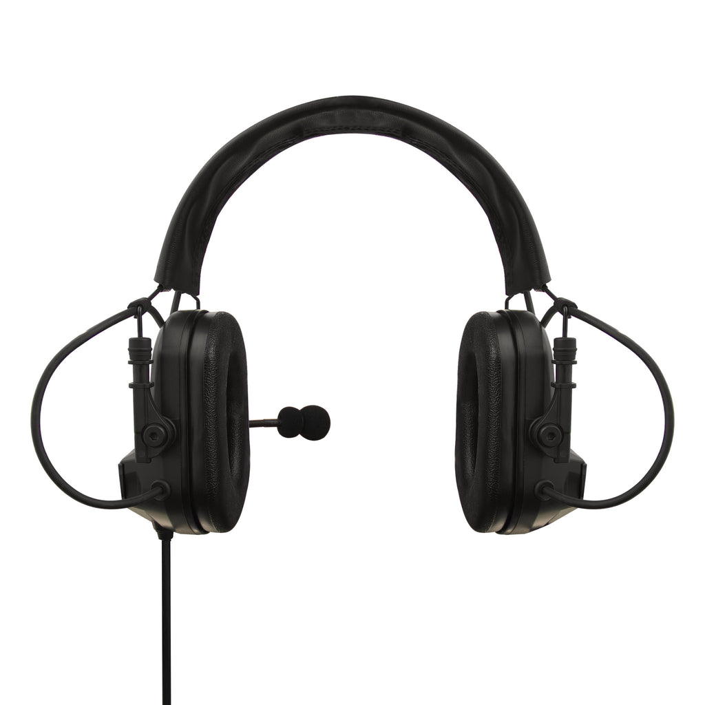 Tactical Radio Helmet Headset w/ Active Hearing Protection - PTH-V2-23 Material Comms PolTact Headset & Push To Talk(PTT) For Tactical Radio Headset w/ Active Hearing Protection - Motorola: XTS1500, XTS2500, XTS3000, XTS3500, XTS5000, HT1000, JT1000, MT2000, MTS2000, MTX838, MTX900, MTX8000, MTX9000, PR1500 Comm Gear