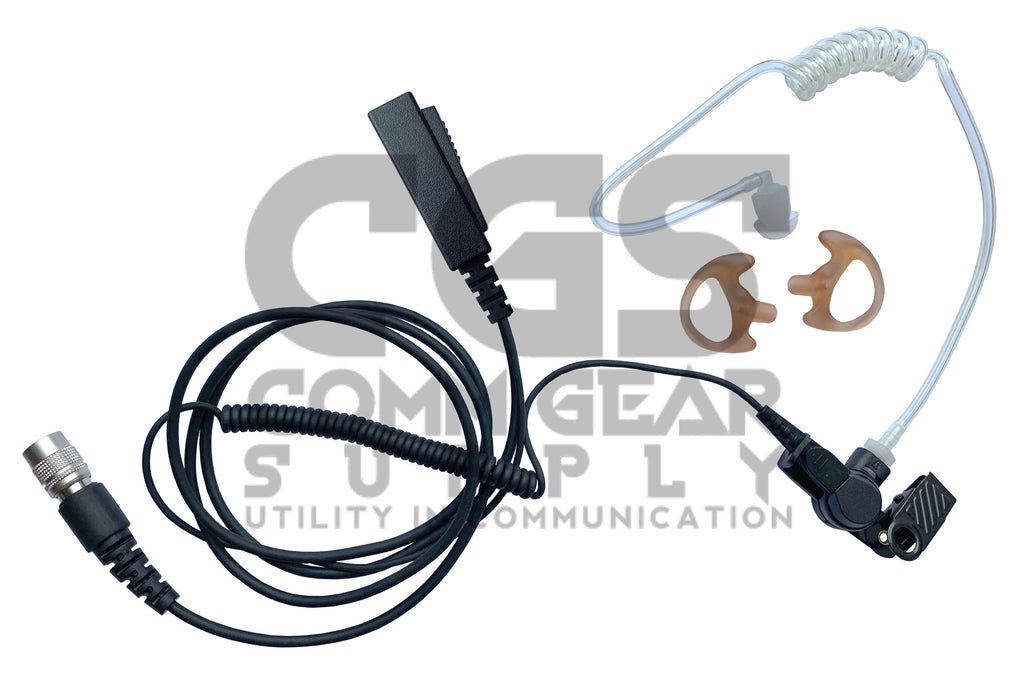 Velcro Mic & Earpiece Radio Kit - Harris &  M/A-Com 700P/Pi, 710P, P5100 / P7100 / P7200 Series & More Comm Gear Supply CGS P/N: LT27SR-V