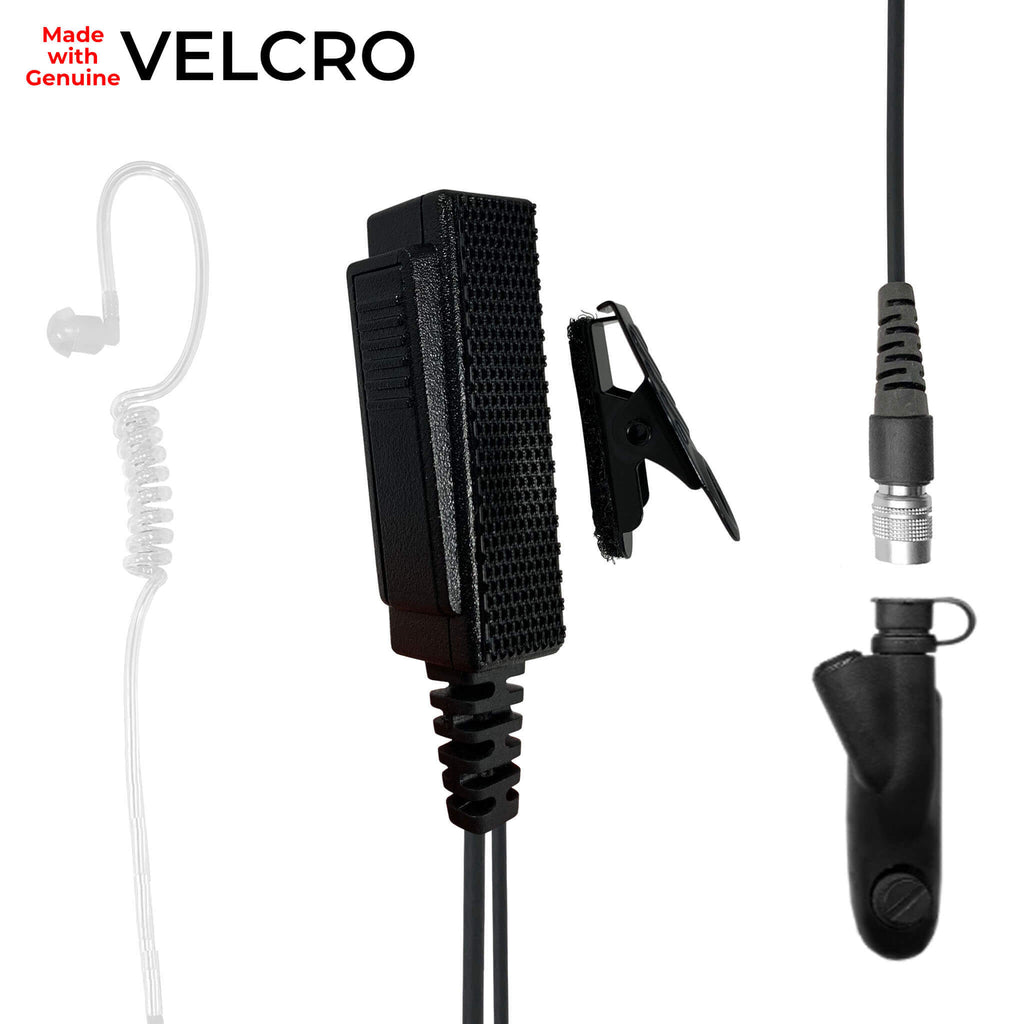 Velcro Mic & Earpiece Radio Kit Fits: Motorola: HT750/1250/1550, MTX850/950/960/8250/9250, PR860 & More Comm Gear Supply CGS P/N: LT33SR-V