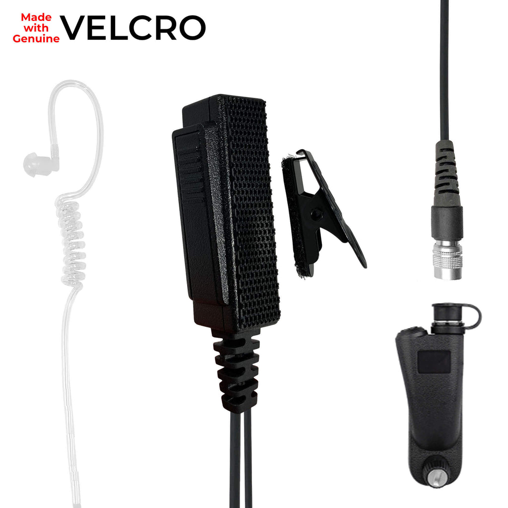 Velcro Mic & Earpiece Radio Kit - Maxon/Tecnet - TPD 1000, TPD-1116, TPD-1416, TPD-1124, TPD-1424, RCA - PRODIGI Digital - RDR2500, RDR2550, RDR2600, RDR36500, RDR3600 & More Comm Gear Supply CGS P/N: LT34XSR-V