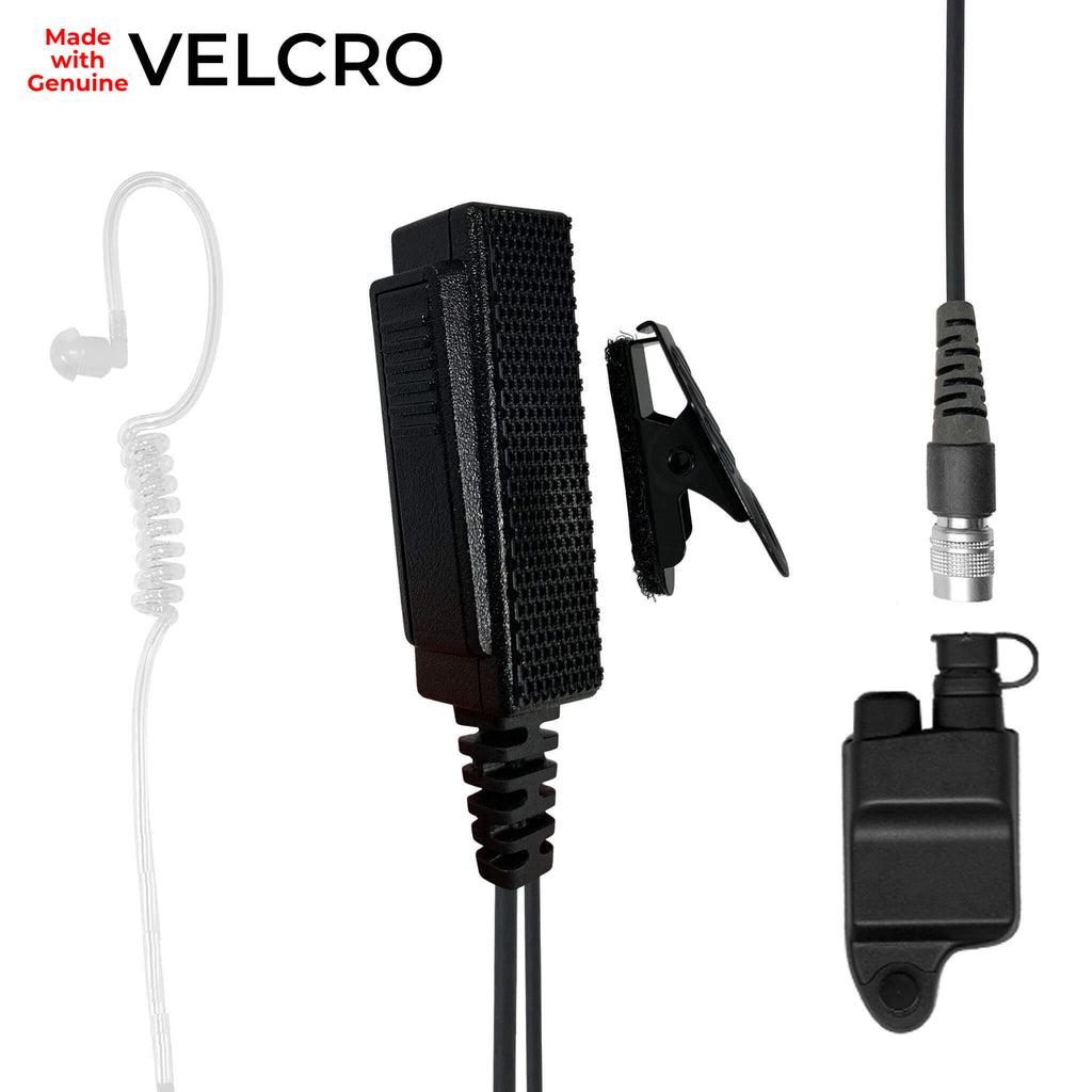 Velcro Mic & Earpiece Radio Kit - Harris: All P5300 P5400 P5500 P7300 Series, XG-15/25/75 & More Comm Gear Supply CGS P/N: LT28SR-V