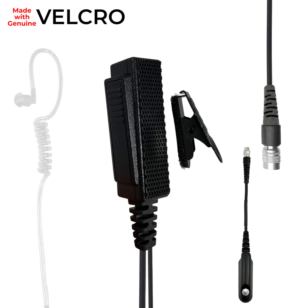 Velcro Mic & Earpiece Radio Kit Fits: BaoFeng: UV9R, UV9R Plus, BF-A58, UV-XR, GT-3WP, BF-9700, UV-5S, BF-R760, UV-82WP BF-558, BF-N9, UV9R Pro, Comm Gear Supply CGS P/N: LT33SR-V