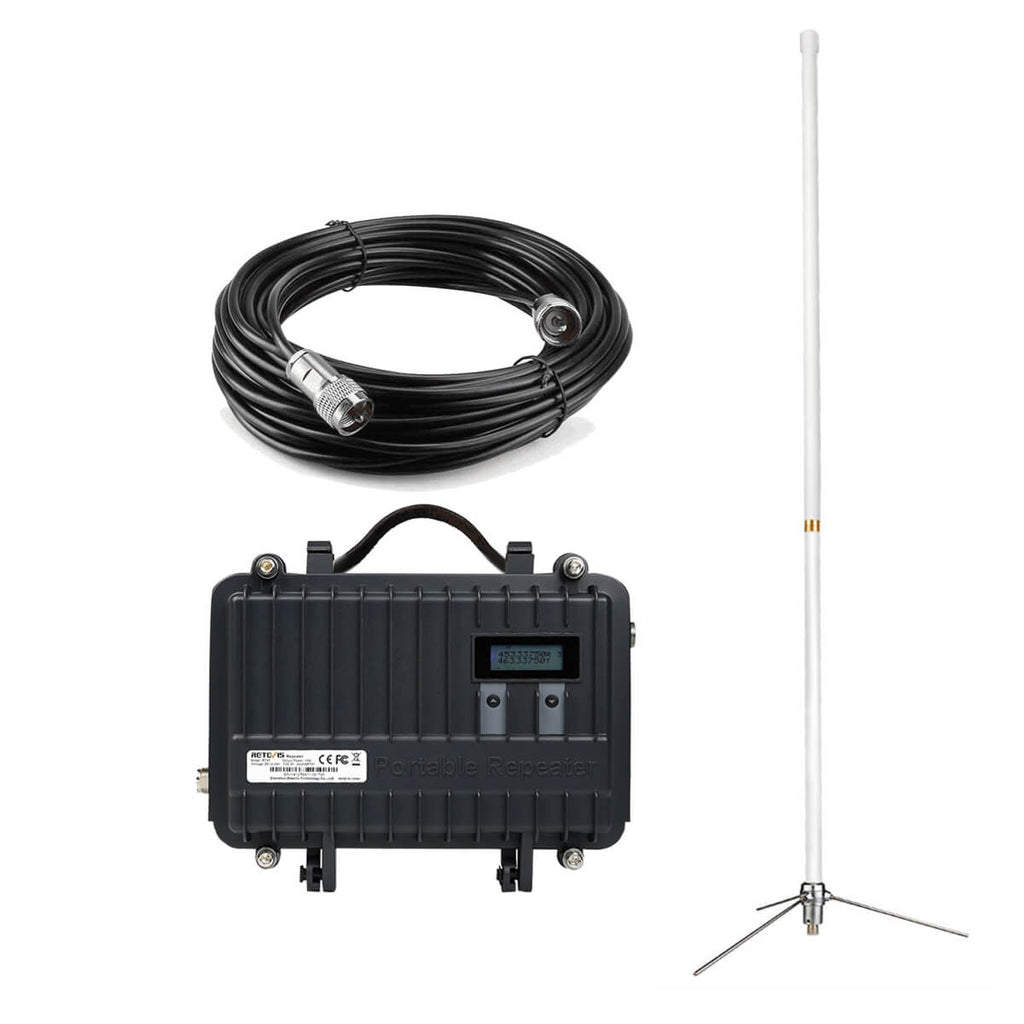 P/N: RT97: Retevis RT97 10W portable radio repeater bundle can be used to extend your radio talking range, maximize the talking range of your walkie talkies, and improve call quality Comm Gear Supply