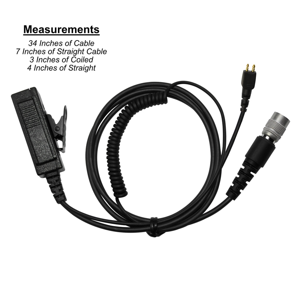 P/N: LTSR Cable: Replacement Cable for Radio Utility Mic & Earpiece Kit (Lapel Mic) With Quick Disconnect (Hirose) Connector Comm Gear Supply CGS