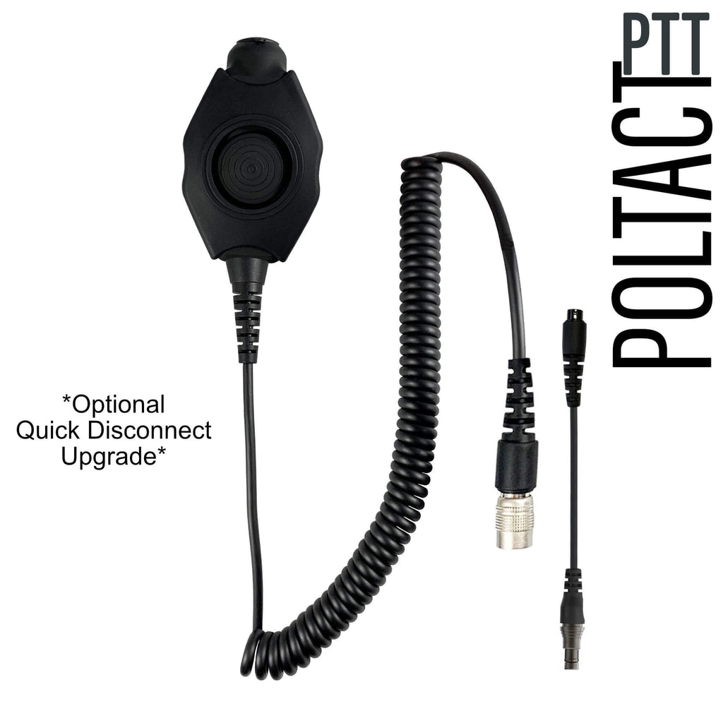 Tactical Radio Helmet Headset w/ Active Hearing Protection - PTH-V2-MIL Material Comms PolTact Headset & Push To Talk(PTT) Adapter For Tactical Radio Headset w/ Active Hearing Protection Harris Falcon III RF-7800S SPR Secure Personal Radio - Or other Personal Radios  Fischer 9 Pin Connector. Comm Gear Supply CGS