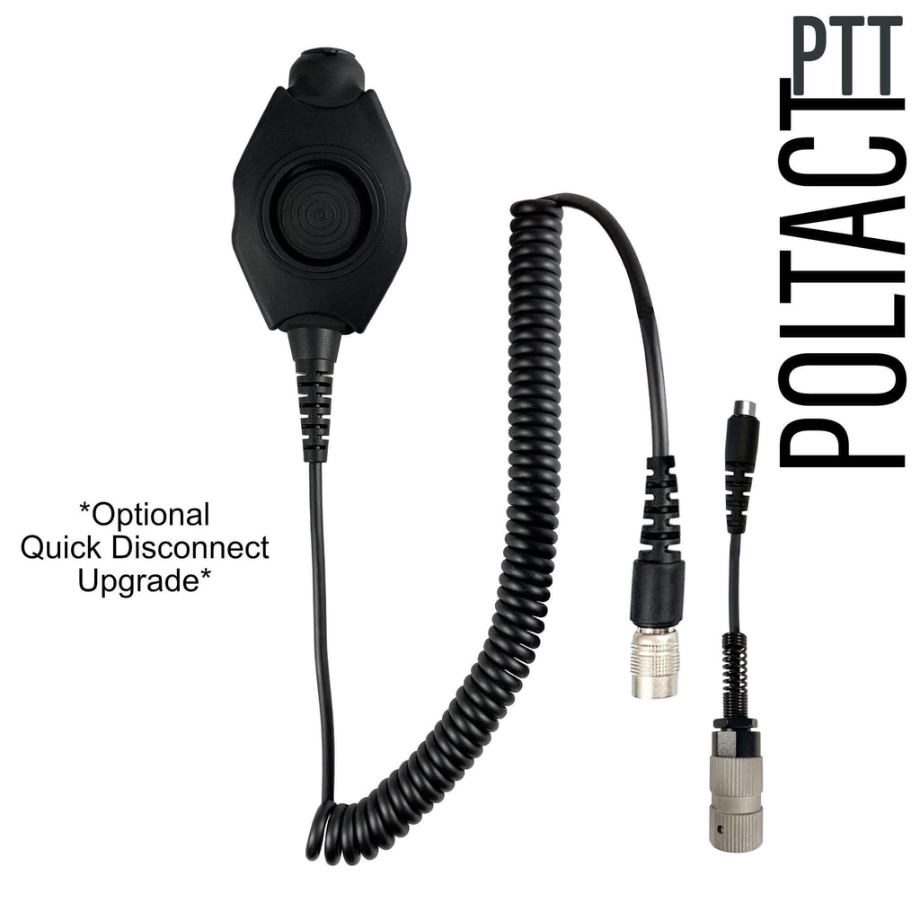 Tactical Radio Helmet Headset w/ Active Hearing Protection - PTH-V2-MIL Material Comms PolTact Headset & Push To Talk(PTT) Adapter For Tactical Radio Headset w/ Active Hearing Protection - Harris(L3Harris) Falcon III/Thales: RF 7800V, 5800, LVIS USA, AN/PRC-113, AN/PRC-119, AN/PRC-150, AN/PRC-152, AN/PRC-154, AN/PRC-117, AN/PRC-119, Thales MBITR AN/PRC-148 & other PRC ASIP SINCGARS Radios w/ U-229(5 Pin) & U-329 Comm Gear Supply CGS