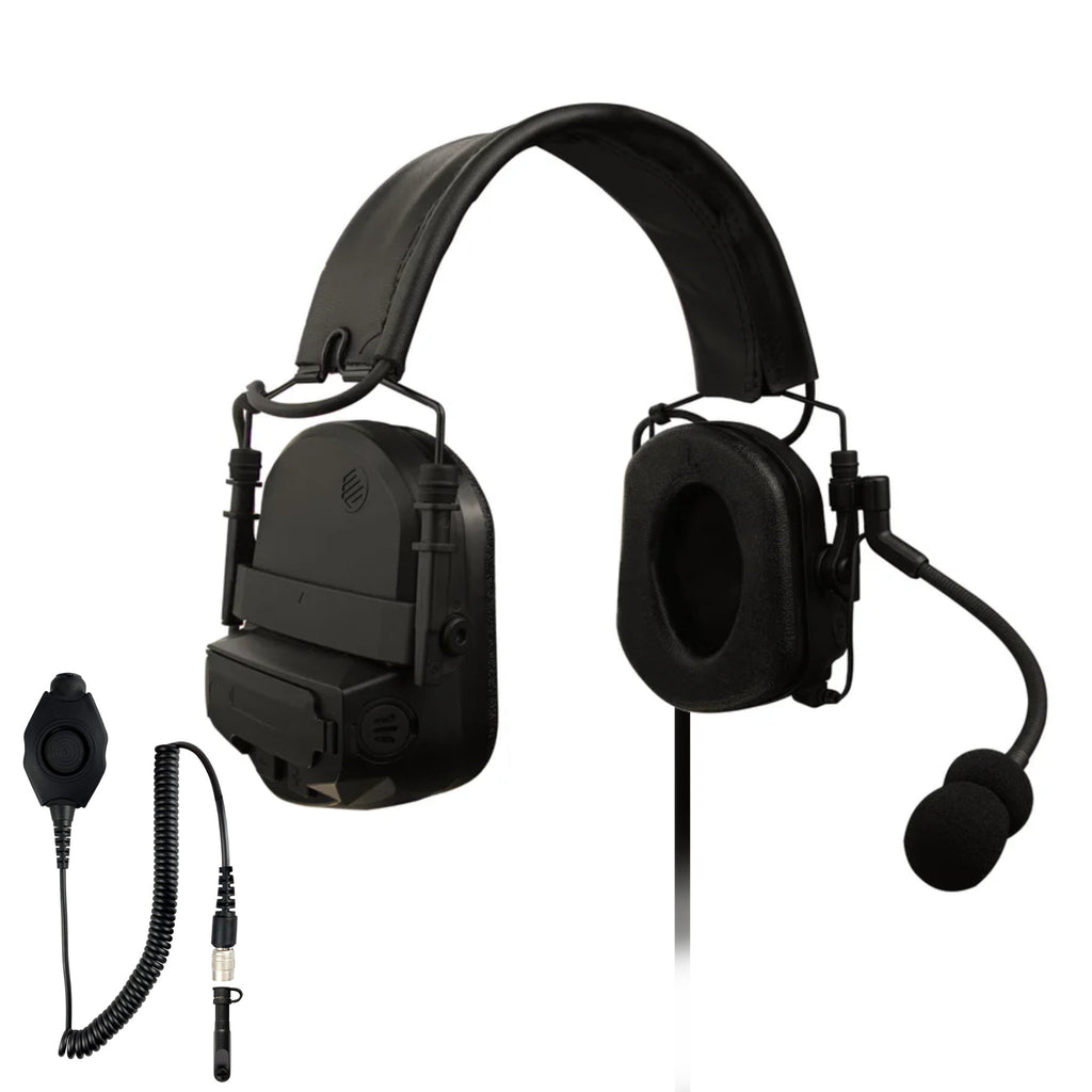 Tactical Radio Helmet Headset w/ Active Hearing Protection & Release Adapter - PTH-V2-08RR The Material Comms PolTact Helmet Headset & Push To Talk(PTT) Adapter For Harris(L3Harris)/Tait TP3000, TP3300, TP3350, TP3500, TP8100, TP8110, TP8115, TP8120, TP8135, TP8140, TP9300, TP9355, TP9360, TP9400, TP9435, TP9440, TP9445, TP9460 Comm Gear Supply CGS