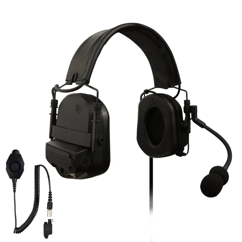 Tactical Radio Headset w/ Active Helmet Hearing Protection & Release Adapter - PTH-V2-27RR Material Comms PolTact Helmet Headset & Push To Talk(PTT) Adapter For Harris(L3Harris) & M/A-Com Jaguar 700P, 700Pi, 710P, P5100, P5130, P5150, P5200, P7100, P7130, P7150, P7170, P7200, P7230, P7250, P7270 Comm Gear Supply CGS