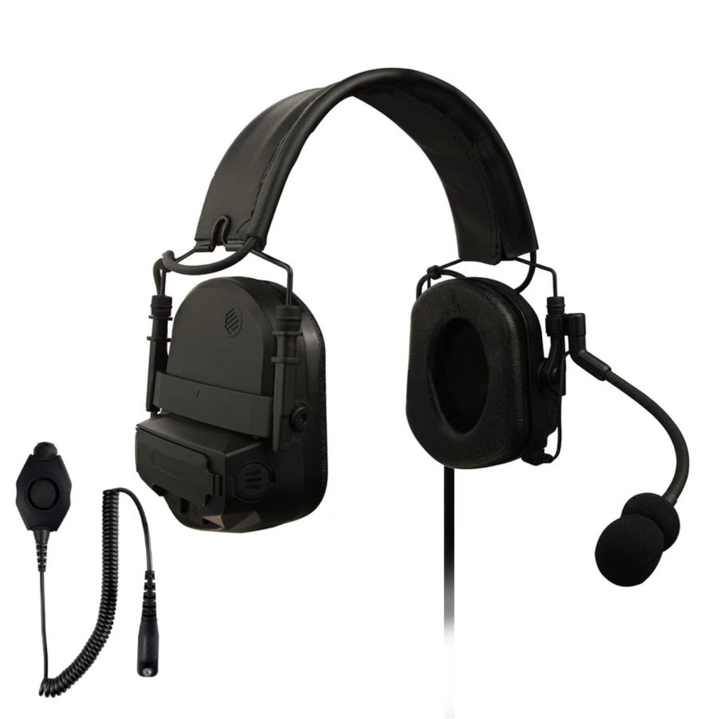 Tactical Radio Helmet Headset w/ Active Hearing Protection - PTH-V2-33 Material Comms PolTact Headset & Push To Talk(PTT) For Tactical Radio Headset w/ Active Hearing Protection -BaoFeng: UV9R, UV9R Plus, BF-A58, UV-XR, GT-3WP, BF-9700, UV-5S, BF-R760, UV-82WP BF-558, BF-N9, UV9R Pro, Comm Gear Supply CGS