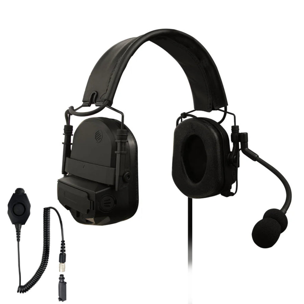 Tactical Radio Headset w/ Active Helmet Hearing Protection & Release Adapter - PTH-V2-23RR The Material Comms PolTact Helmet Headset & Quick Disconnect Push To Talk(PTT) Adapter For Motorola: XTS1500, XTS2500, XTS3000, XTS3500, XTS5000, HT1000, JT1000, MT2000, MTS2000, MTX838, MTX900, MTX8000, MTX9000, PR1500 Comm Gear Supply CGS