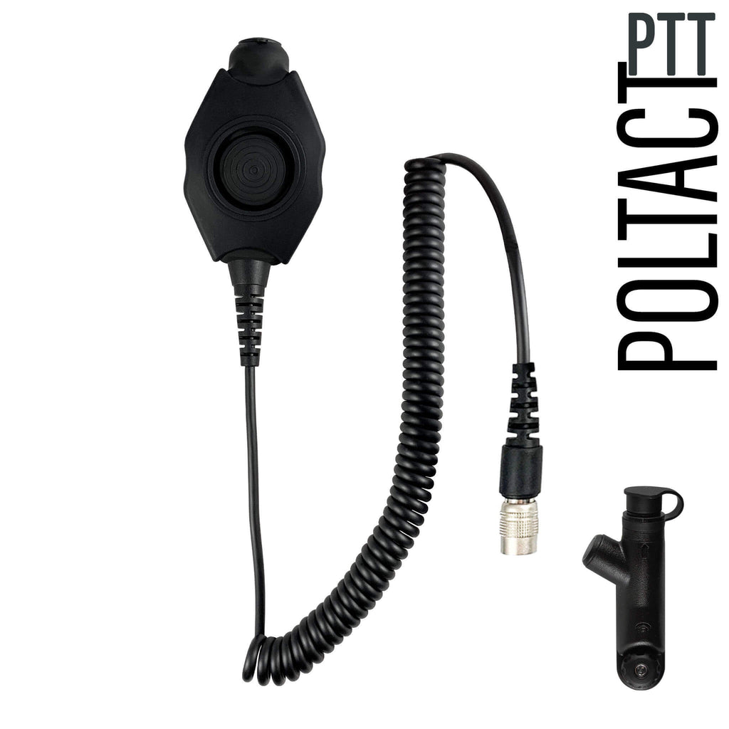 Tactical Radio Adapter/PTT for Headset(Hirose Adapter System): NATO/Military Wiring, Gentex, Ops-Core, OTTO, Select Peltor Models, Savox, Sordin, Helicopter - Quick Disconnect Motorola R7, MXP600 & ION Series. Comm Gear Supply CGS