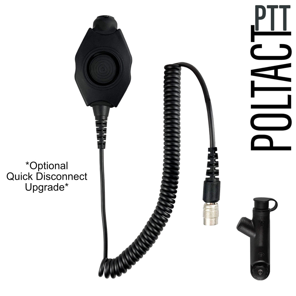 Tactical Radio Helmet Headset w/ Active Hearing Protection - PTH-V2-37 Material Comms PolTact Headset & Push To Talk(PTT) For Tactical Radio Headset w/ Active Hearing Protection - Motorola R7, MXP600, & ION Series Comm Gear Supply