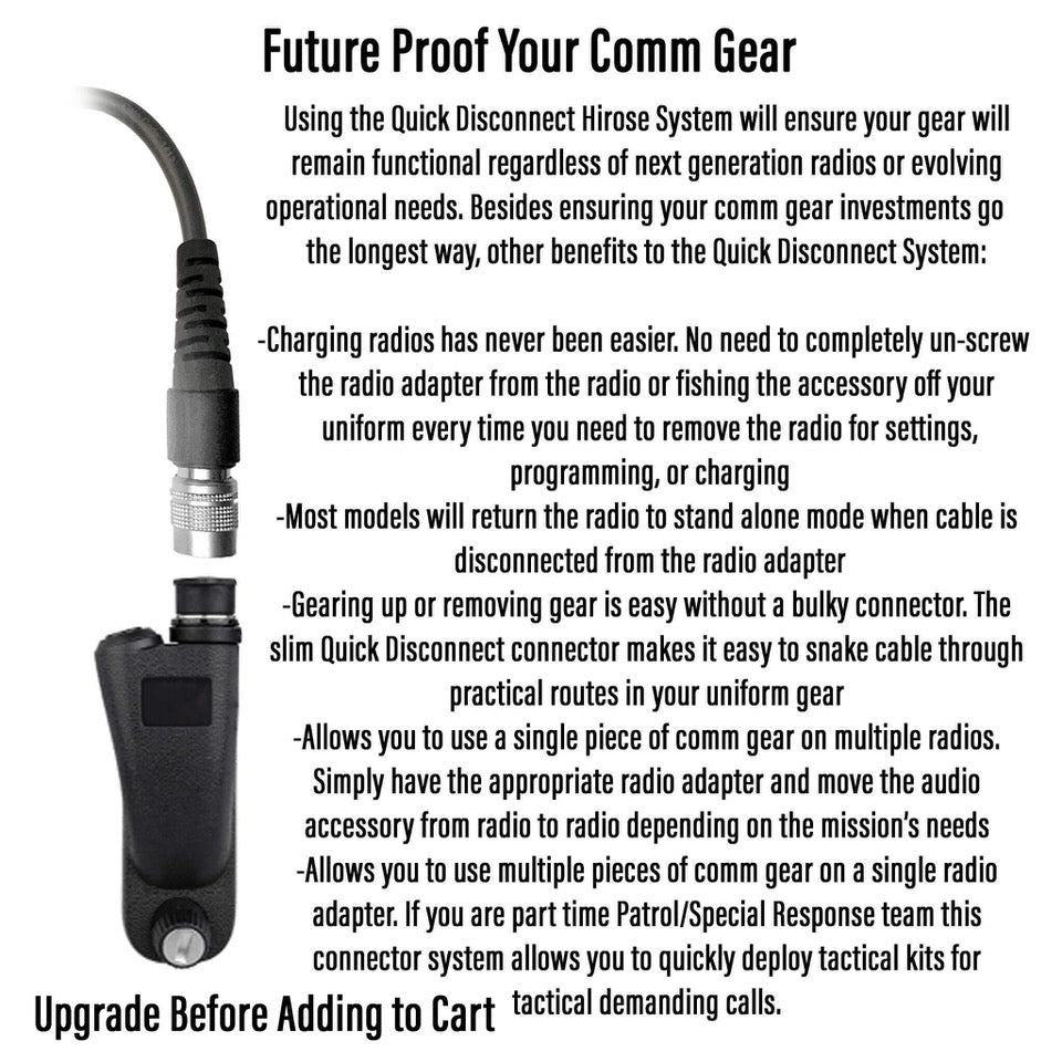 Tactical Radio Helmet Headset w/ Active Hearing Protection - PTH-V2-23 Material Comms PolTact Headset & Push To Talk(PTT) Adapter For EF Johnson: 5000, 5100, 8100, 51SL ES, 51 Fire ES, 51SL ES, 51LT ES, 7700, Ascend, AN/PRC127EFJ, VP400, VP600, VP900 Comm Gear Supply CGS