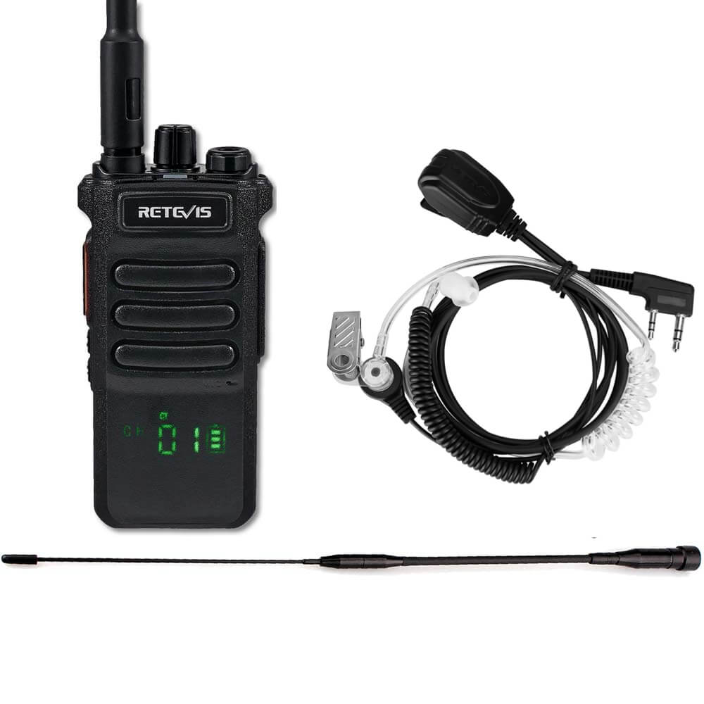 P/N: RT86: The Retevis RT86 is a powerful UHF Handheld Two-Way radio with a hidden display, providing crisp, clear audio and a long-lasting battery life for reliable communication. Comm Gear Supply CGS