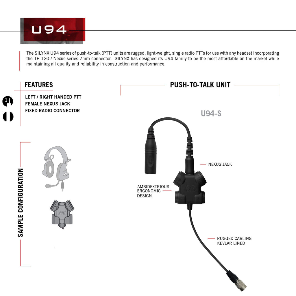 FL4040 silynx u-94 ptt tactical headset, peltor, tci, tea, msa PT0020-B-03 / PT0020-D-03 Tactical/Military Grade Push To Talk(PTT) Adapter quick disconnect hirose quick release Comm Gear Supply CGS