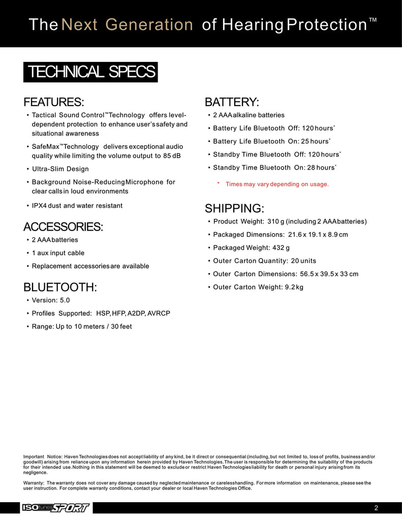 P/N: DEFY-BT: Tactical Sound Control Hearing Protection Headset w/ Bluetooth Comm Gear Supply CGS