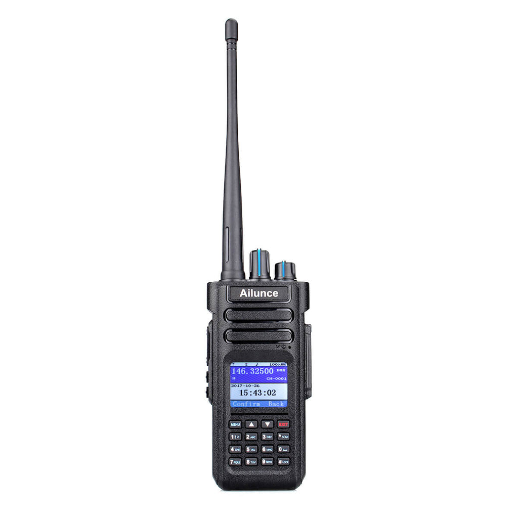 P/N: HD1: The Retevis Ailunce HD1 dual band digital ham radio uses Digital Mobile Radio (DMR) Tier 2 Standard protocol. It is compatible with the popular MOTO TRBO series Tier I and II using standard encryption, as well as other makes and models of DMR supported radios. It is also compatible with any existing analog two-way radio operating on the supported UHF and VHF frequencies for easy migration to digital technology. Almost all the operations can be done via radio keypad. Comm Gear Supply CGS