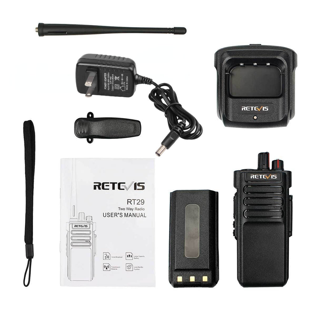 P/N: RT29: Retevis RT29 High-Power, Long-Range UHF 2-way Radio Comm Gear Supply