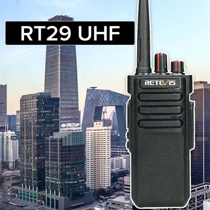 P/N: RT29: Retevis RT29 High-Power, Long-Range UHF 2-way Radio Comm Gear Supply